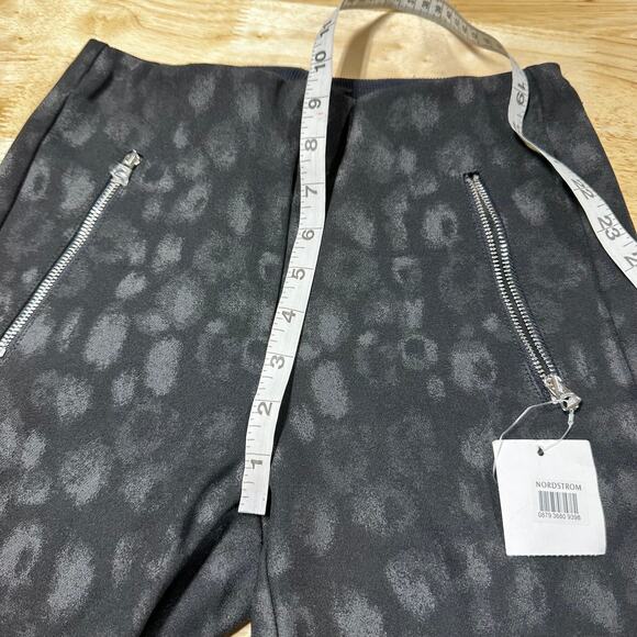 Rag & Bone NWT Simone Leopard Print Zip Pocket Black Silver Pants Size 0 Crop - Picture 10 of 11